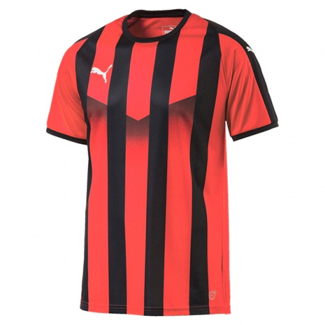 Polera Puma Jersey Striped Rojo Negro Original